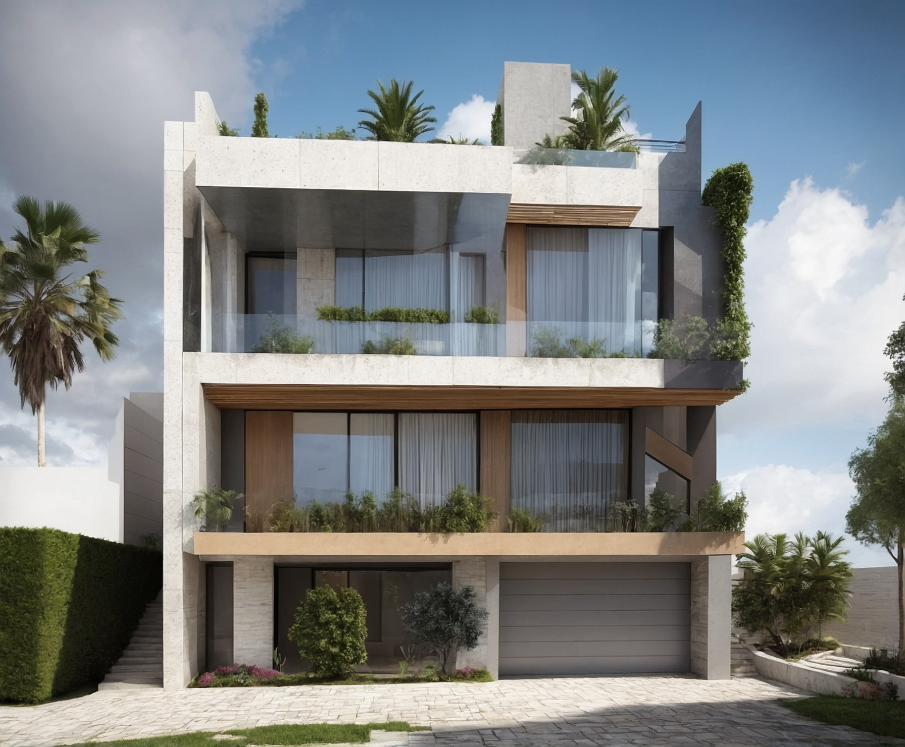 Edificio residencial moderno y sostenible