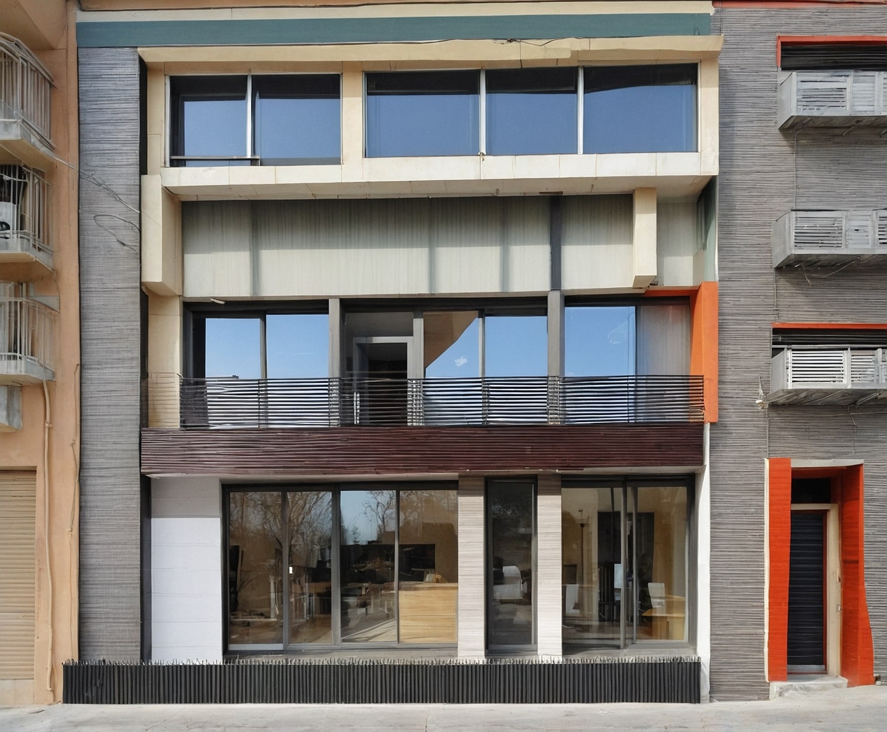 Vista de edificio remodelado moderno y funcional